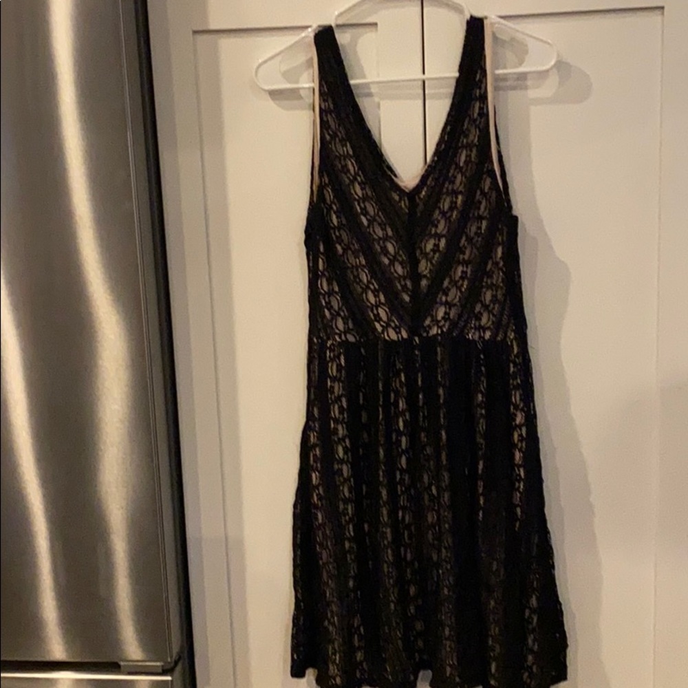 black and tan lace dress
